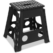 Folding Step Stool 15 Inch Plastic NonSlip Surface 330lbs Capacity with Handle for Kitchen Bathroom