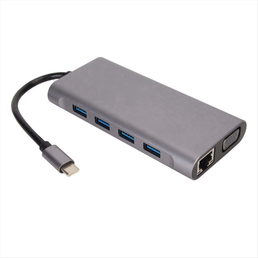 Usb C Hub Adapter With 4K Hd,Vga,Usb 3.0,100Mbps Rj45 Ethernet,87W Pd 4852494390770