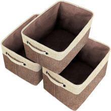 Opvouwbare opbergmanden, set van 3. Decoratieve stoffen opbergbakken met handvatten voor gemakkelijk transport, perfect voor het organiseren van de