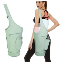 Yoga bag, yoga bag with large opening, handbag for yoga trips (green as shown).