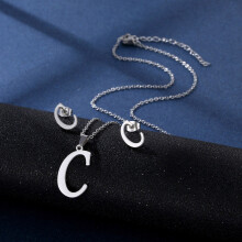 Ear Studs Neck Jewelry Man Present Stainless Steel Texture-C