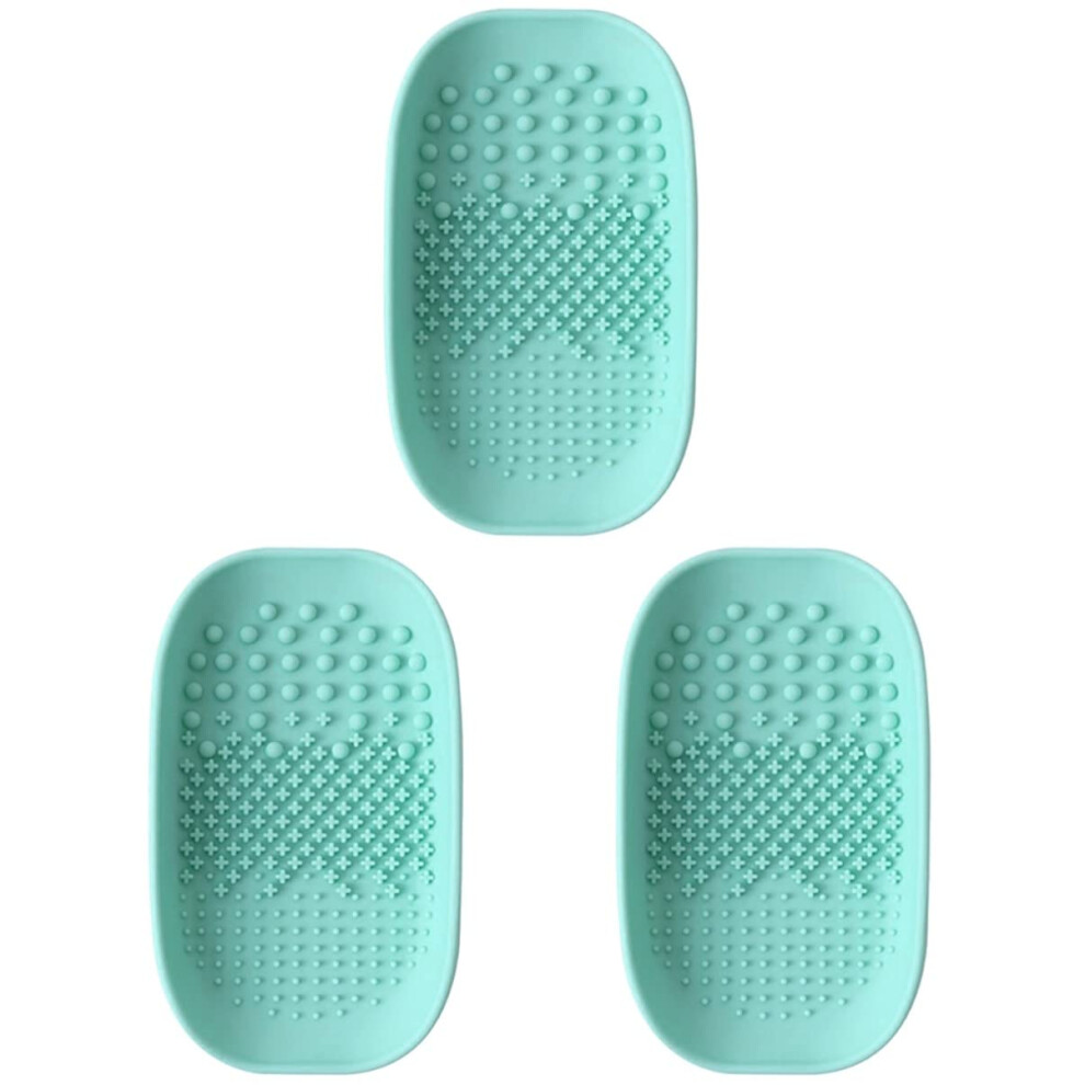 Makeup Brush Cleaning Plate Set of 3 â Silicone Brush Washing Dish Scrubber for Cosmetic Tools