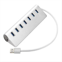 Hochgeschwindigkeits-USB-Hub mit 7 Ports, 3.0-Gehäuse, tragbar, aus Aluminiumlegierung