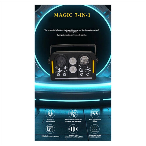 Remote Control DJ Lights Pro 7 in 1 & Sound Activated Laser Light for 2