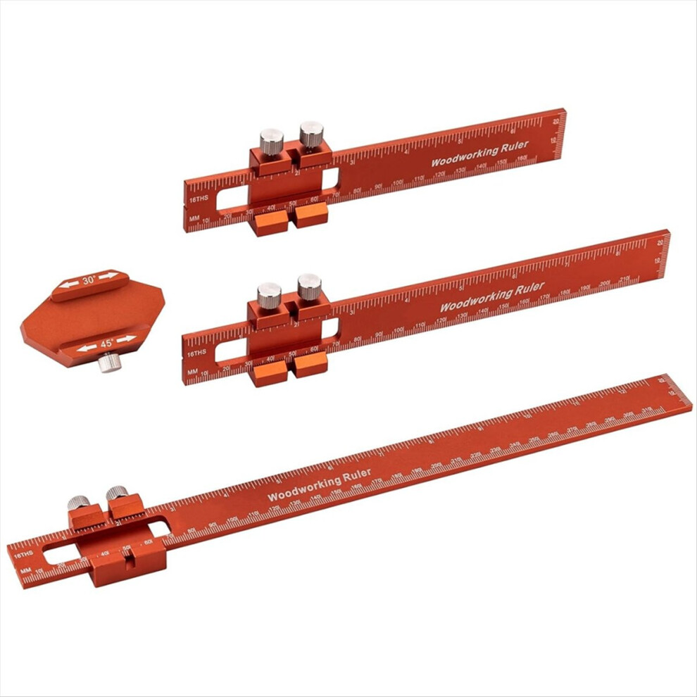 Woodworking Pocket Ruler-6/8/12Inch Ruler - Marking Metric Inch T-Type 4852494390077
