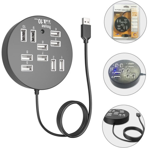 USB Hub Extension Powered USB Cable, Long Cable For Hubs MultiPort Splitter, USB 3.0/2.0 Compatible 1