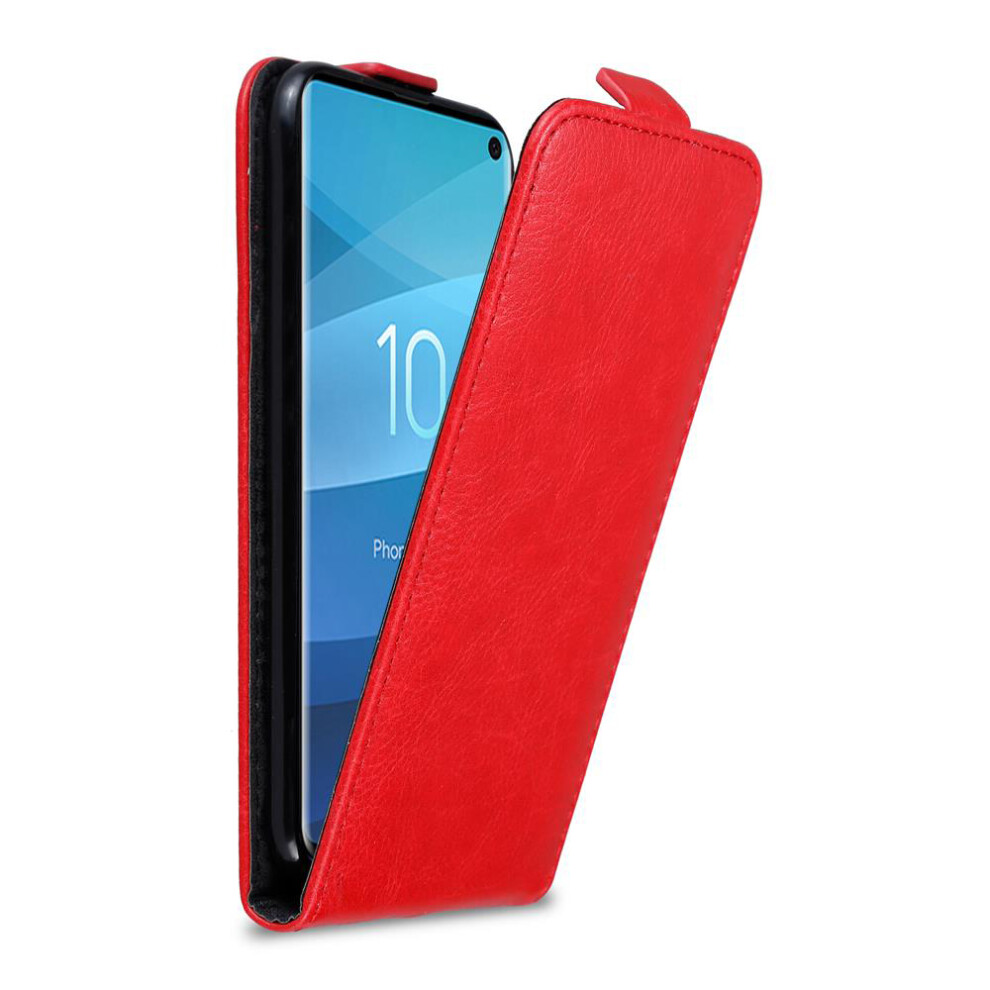 (Apple ) Cadorabo Flip Case For Samsung Galaxy S10 4G Cover Book Wallet Protection Pu Leather Magnetic Etui Red 4063758037755