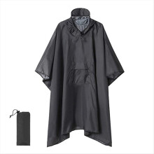 Outdoor-Regenmantel mit Kapuze und Ärmeln, wasserdichter Regenponcho, Camping-Regenhülle, Hi