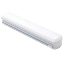 Magnetic Plastic Wrap Cutter with Adjustable Cling Film Dispenser for Kitchen Neat Cutting White
