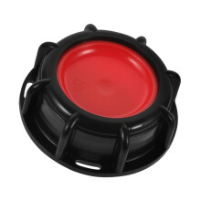 IBC Tote Lid with Valve Adapter, LeakProof Plastic Water Tank Cover with Gasket, Black Reusable