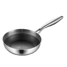 316 Stainless Steel Frying Pan Honeycomb Non Stick Wok 24cm for Gas and Induction Cooking