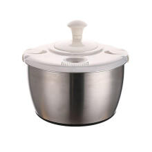 Salad Spinner Stainless Steel Multi Use Lettuce And Fruit Spinner For Kitchen Wash Spin Dry