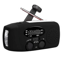 Rádio portátil com lanterna, rádio de emergência de 1000mAh com manivela para atividades ao ar livre, design durável, leve, tamanho de bolso,