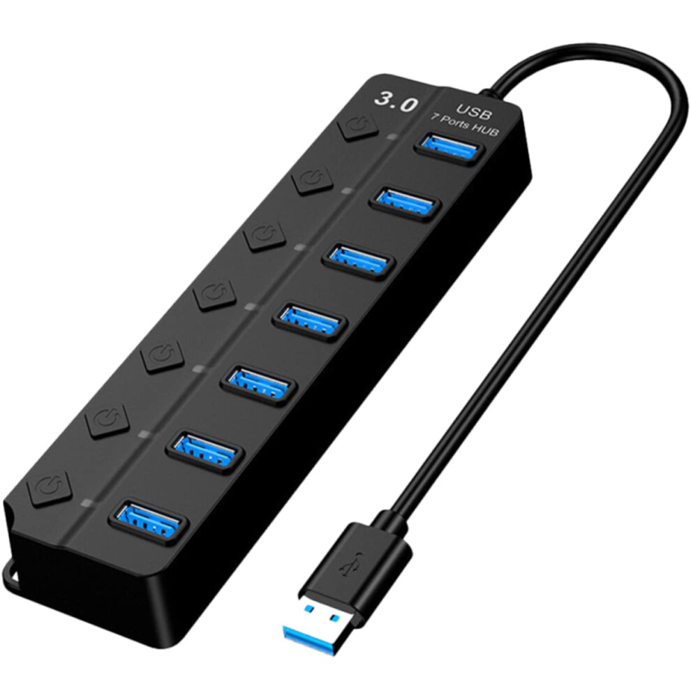 Usb 3.0 Hub With Independent Power Control, 7Port Usb Splitter For Laptop And Desktop, Peripheral Devices Compatible 9119770511744