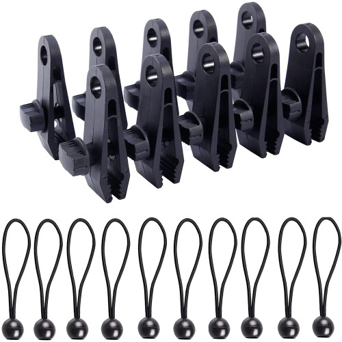 Cordons élastiques à boule noirs réutilisables, corde élastique robuste pour sangles de canopée fiables, conception résistante aux intempéries