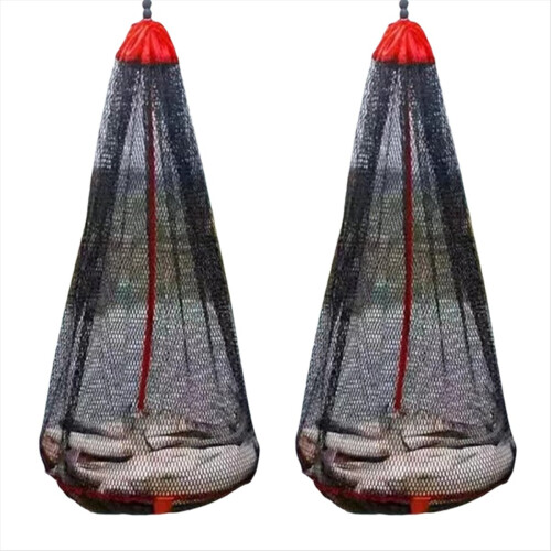 Foldable Fishing Net Bag, Thickened Fish Net, Small Mesh At Mouth, Fla