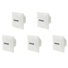 5X HM-1 Timer Square Counter Cyfrowy 0-99999.99 Miernik 0.3W AC220-240V / 50Hz Licznik Godzin AC BiałY