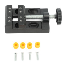 Mini torno de bancada portátil de alta precisão, usinado em CNC, com corpo em liga de alumínio e rosca durável, ideal para reparo de joias e