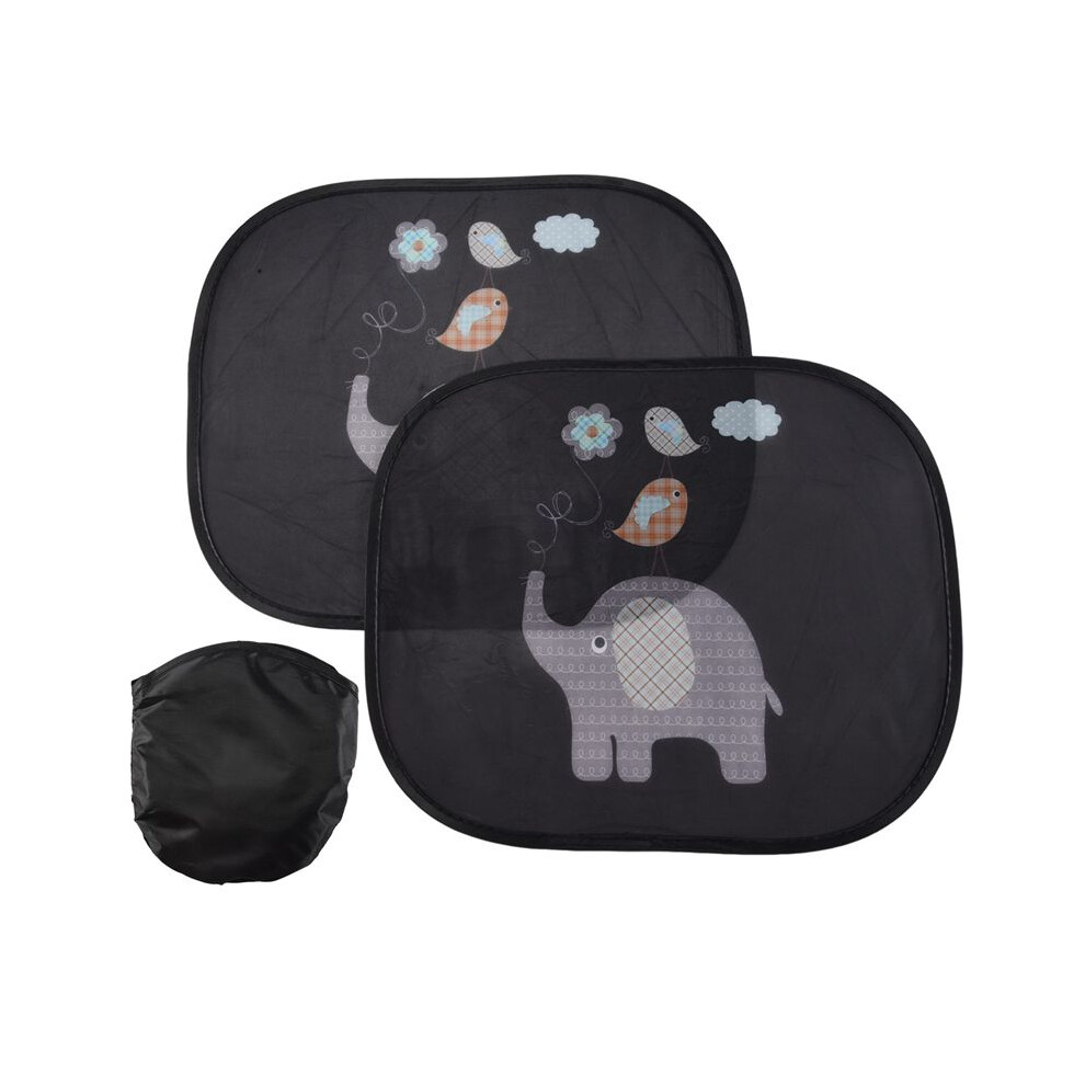 Exogio Car Sun Shade Baby With Uv Protection, Car Window Sun Shade For Children With Cute Animal Motifs, 44 X 36 Cm, Set Of 2