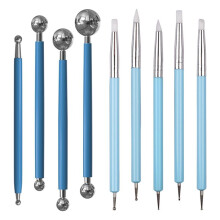 9PCS Dotting Tools, Silicone Clay Sculpting Tool, Ceramic Clay Stylus Dot Painting Tools, Pottery Embossing Tool