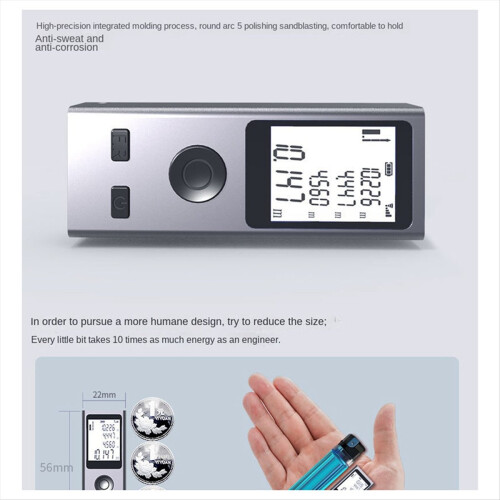 Mini Intelligent Handheld Lasers Distance Meter USB Charging Aluminum