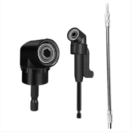 Flexible Drill Bit Extension and 105 Degree Right Angle Attachment Set 2