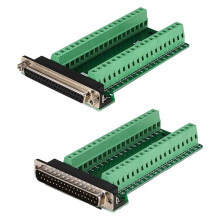 2st DB37 Hane Breakout Board-Kontakt, RS232 D-SUB Seriell 37-Stiftsportterminal Lödfri Adapter