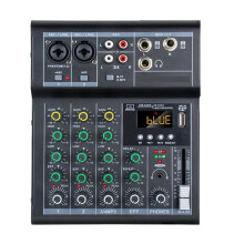 Professional Digital DJ Mixer Console 4 Channel Audio Mixer with USB Port Supports Connection Playback Black