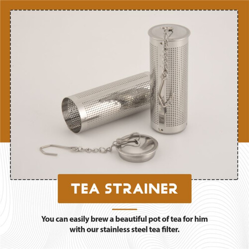 4PCS Tea Infusers for Loose Tea,Tea Filter with Lid,Stainless Steel Tea Strainer with Chain Hook,Large Tea Strainer 2