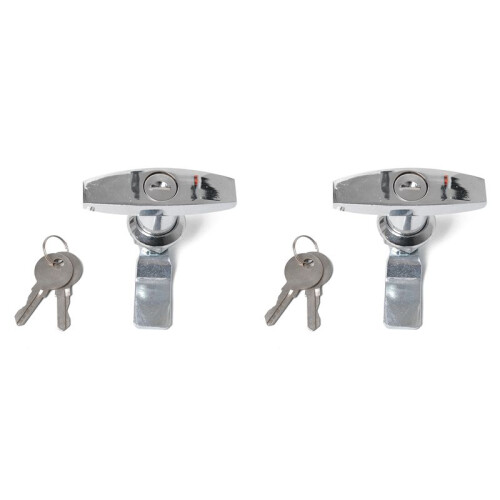 2X Turn T-Handle Lock with Keys for Trailer Caravan ToolBox Distribution Box Truck RV