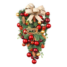 Christmas Tardrop and Wreath for Front Door Winter Christmas Staircase Garland for Christmas Decorations Ornaments