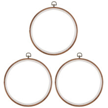 3 Pieces 10 inch 26cm Embroidery Ring Stitch No Slip Hoops Set Imitated Wood Display Frame Circle Embroidery Kits