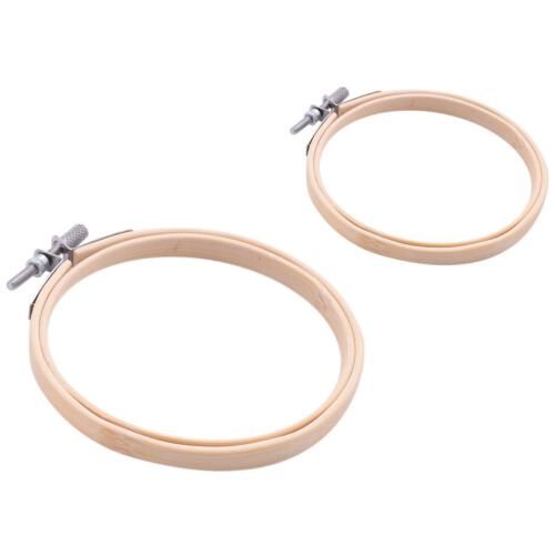 11Pcs DIY Embroidery Hoops Frame Set  Stitch Round Loop Hand Sewing Tools Bamboo Embroidery Rings Circle 10-40cm 2