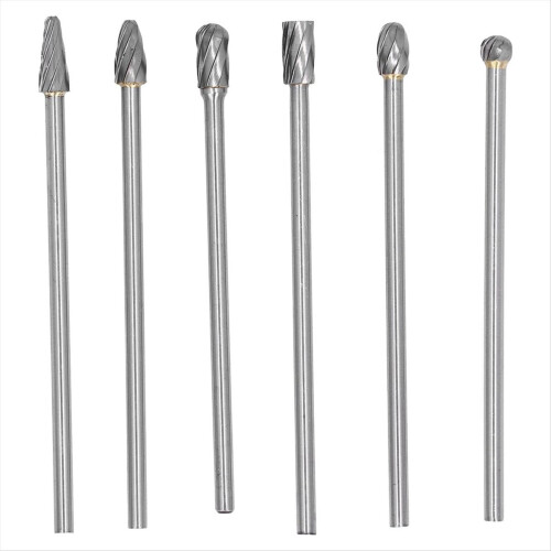 6pcs Tungsten Carbide Burrs Set, Cylinder-Head Porting Kit, Solid Rota 1