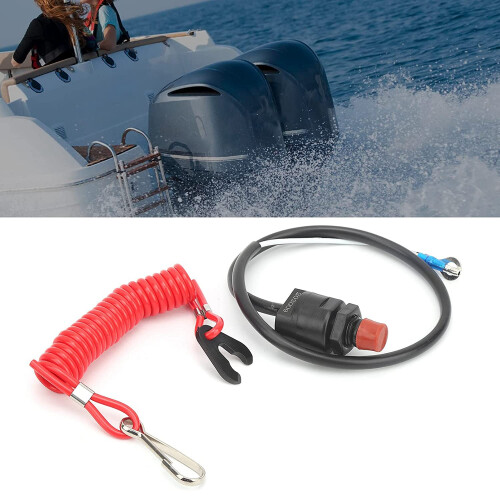 Outboard Cut Off , for   Tether Emergency Kill Stop  Safety Tether Lanyard Protect 2