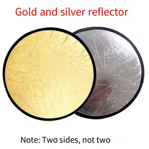 Photography Reflector 2-in-1 Gold Silver Foldable  Round Portable Suitable for Studio Diffuser 2