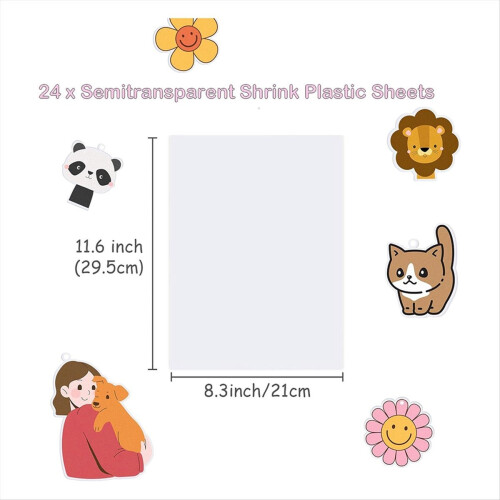 Printable Shrink Dink Sheets,Semi-Transparent Shrinky Films Papers for 2