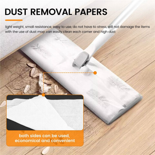180PCS Disposable Sheets Floor Cleaning Wipe Electrostatic Mop Dust Paper 1