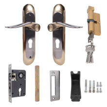 Indoor Household Door Handle for Home with Security Lock Key Set Aluminum Alloy