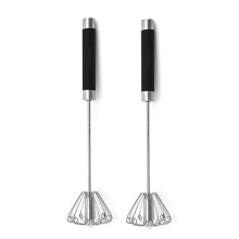 Rotatable Stainless Steel Kitchen Mixer Manual Whisk Egg Beater Whipping Manual Cream Whisk Semi Automatic Eggbeater