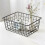 Hollow Iron Wired Basket, Storage Baskets Metal Basket Without Interlining Bathroom Kitchen Organizer Black 6