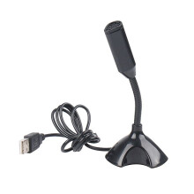USB Laptop Microphone Voice Mic High Sensitivity Studio Speech Mic Stand with Holder Gaming Conference for PC,Black