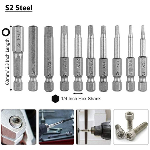 20Pcs Hex  Wrench Drill Bit Set Shank Quick Release Magnetic Screwdriver Bits Set (Metric +SAE) 1