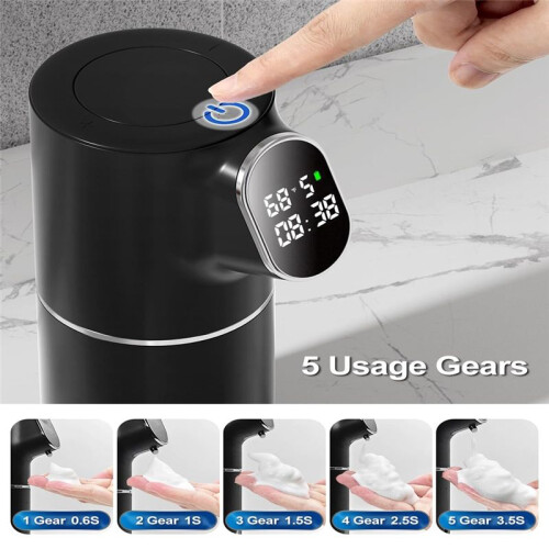 Automatic Foaming Soap Dispenser Touchless HD LED  and Temperature Display 5-Level Adjustable IPX6 11oz/320ml 1