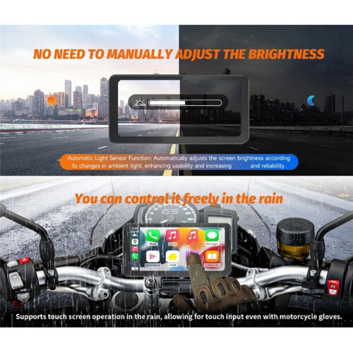 Motocicleta Portátil Sem Fio de 6,25 Polegadas para Carplay/para Android Auto GPS Navigator Touch Screen 1