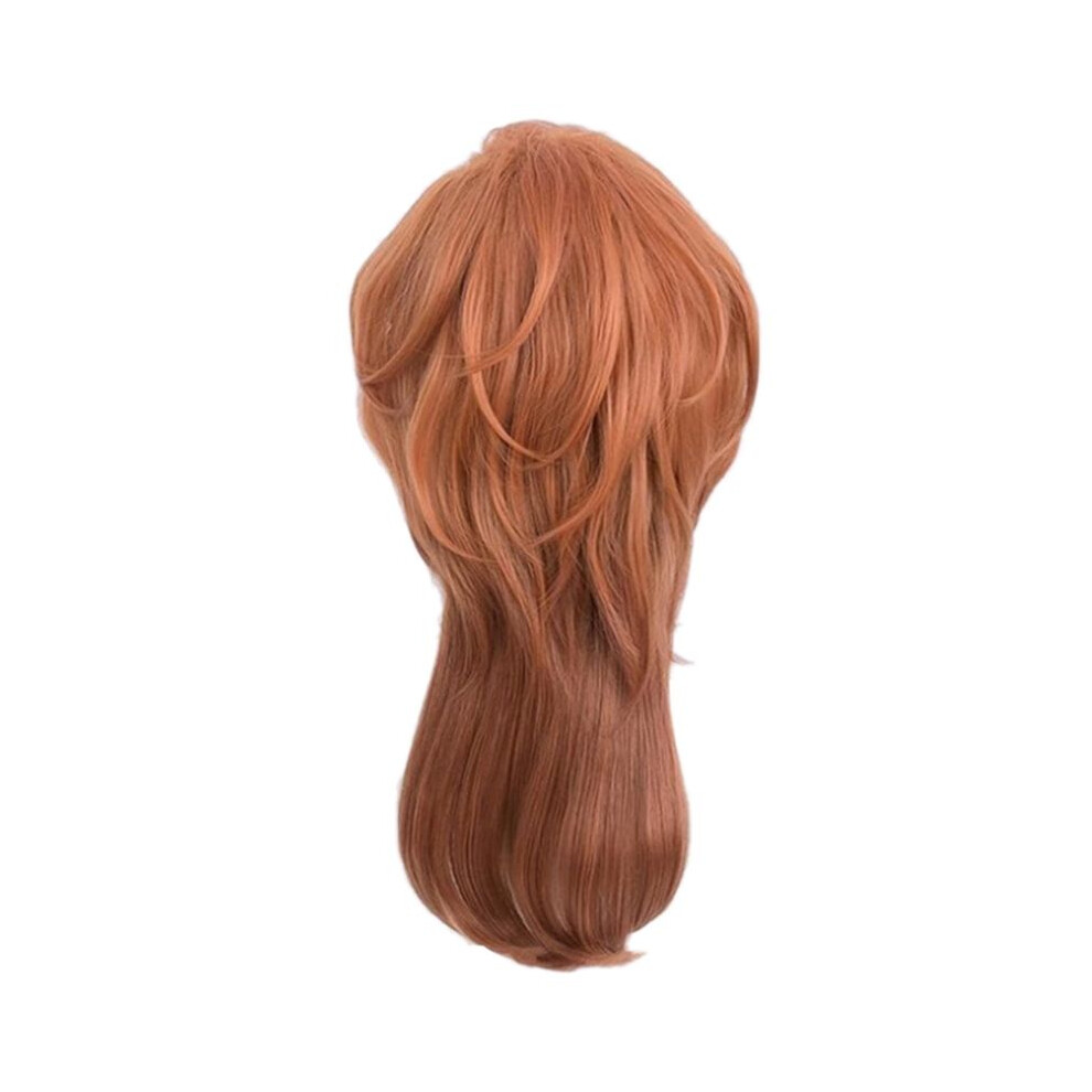 Exogio Short Orange Wig Cosplay Costume Men Anime Layered Character Costume Wig Halloween Party Wig