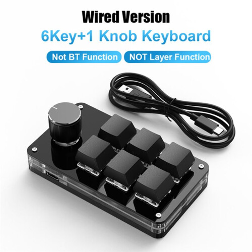 Programming Macro Custom Knob Keyboard 6 Key Copy Paste  Button Photoshop Gaming Keypad, RGB 6 Key Wired 2