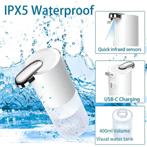 Automatic Foaming Soap Dispenser-400mL Touchless Soap Dispenser Adjustable Sensor Electric Hand Soap Dispenser Gel 2