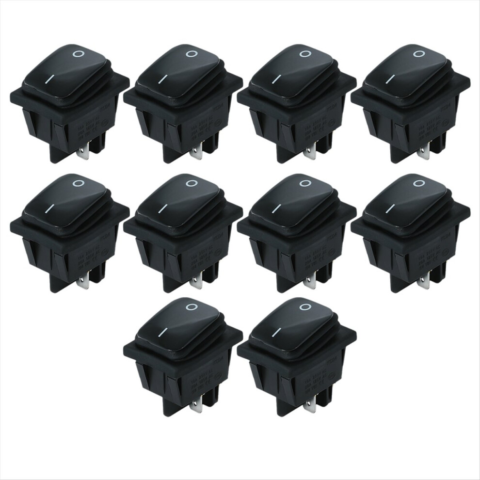 4 Pins Waterproof Rocker Switch 250V 16A Car Boat Button Black 4852494327721