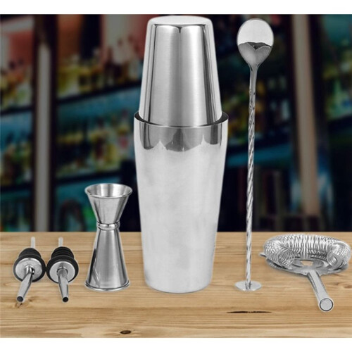 Cocktail Shaker Set with Cocktail Recipe, Bartending Kit Bar Tools Accessories Pourer Muddler Jigger 2